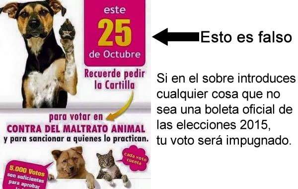 Cartilla para votar por la sanción de ley contra maltrato animal