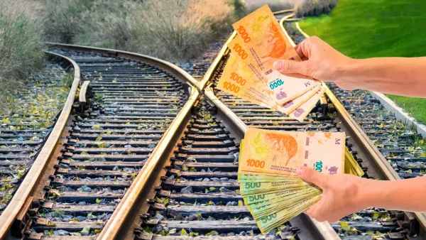 Dinero en las vías del tren