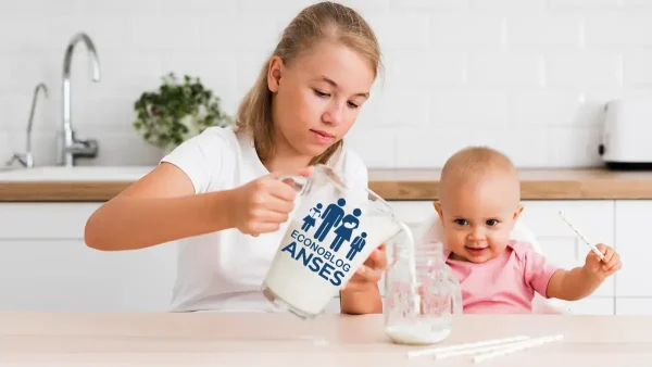 Jarra de leche de Anses para bebé de la AUH