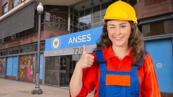 Trabajadora contenta en Anses