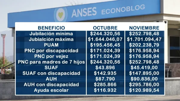 Nuevos valores para noviembre de 2024