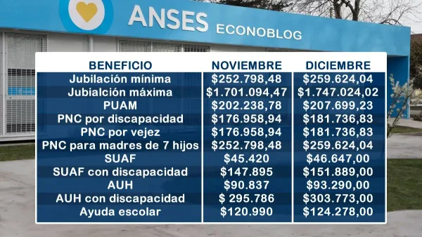 Montos para diciembre de 2024